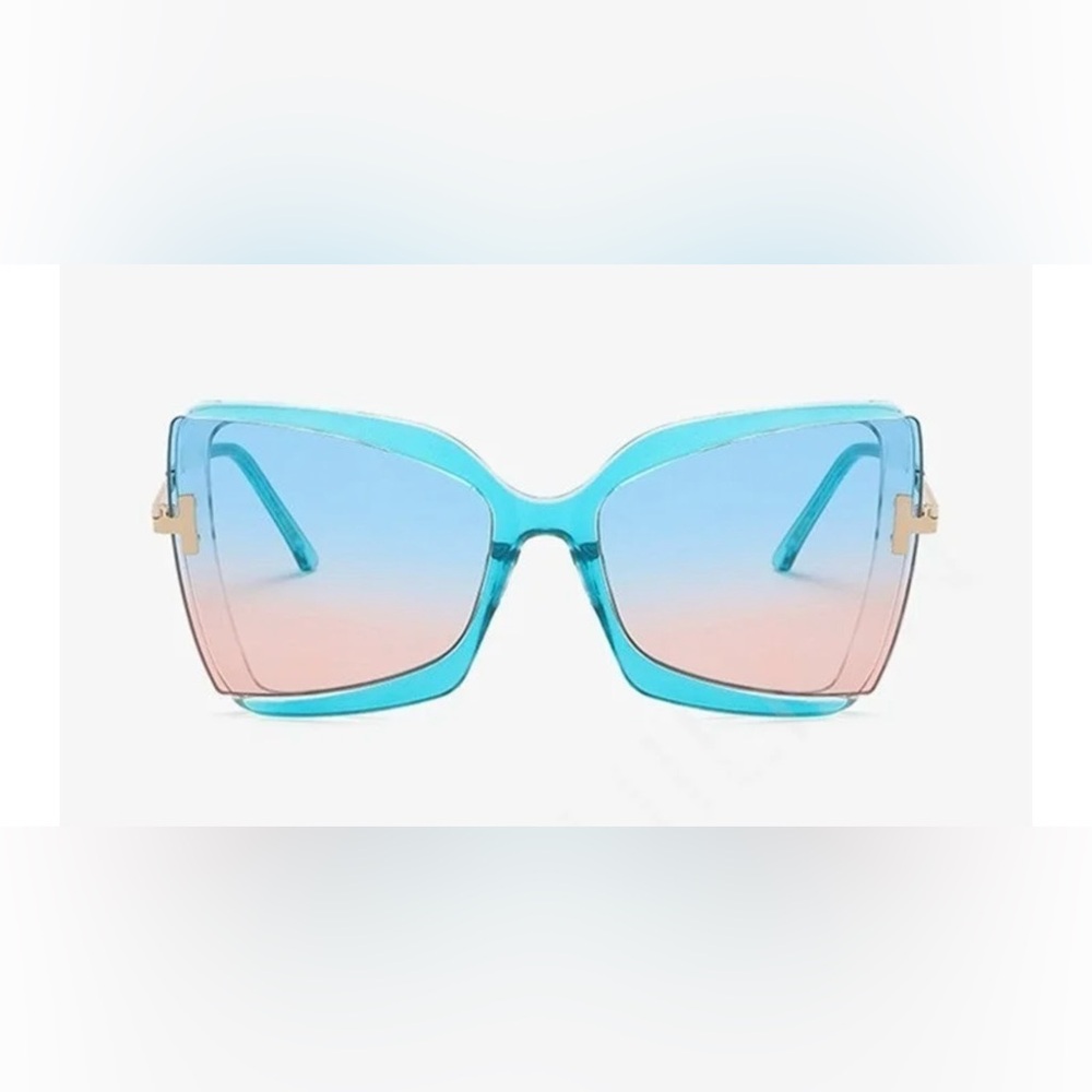 Bold Blue and Pink Cat-Eye Sunglasses